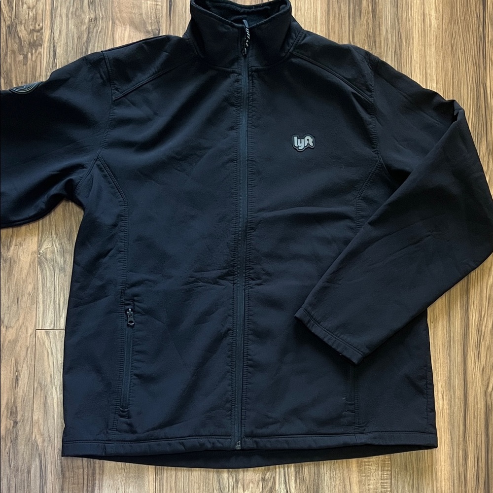 Lyft Black Women’s  Jacket Full Zipper 1K Drive Soft Shell Stretchy Sz XL